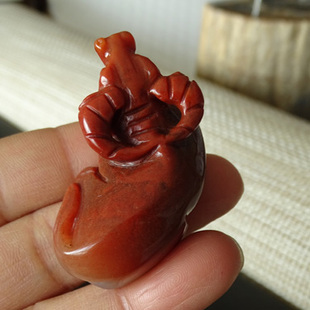 水玉冰魄 天然红色黄龙玉牛项链 原石雕刻小红牛吊坠项坠送链实物