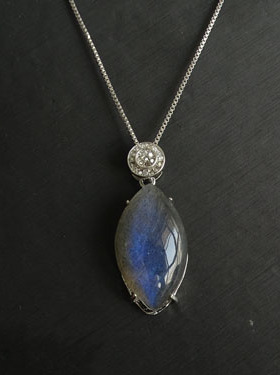 水玉冰魄镶嵌强蓝光配链拉长石