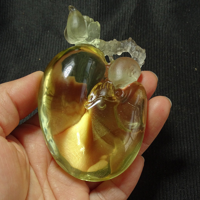 悟道风手工雕刻清透天然黄水晶