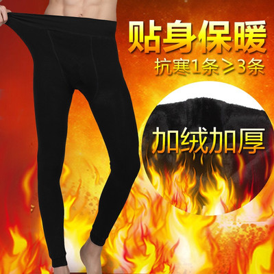 男士保暖裤秋裤男单件加厚加绒裤内裤毛裤紧身线裤打底裤棉裤冬季