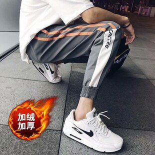 港风裤子男韩版潮流休闲裤s码学生小脚裤bf原宿风男生束脚运动裤