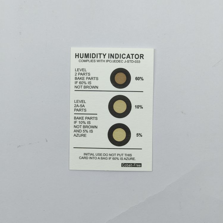 3点无钴湿度卡 5%-10%-60% PCB电子产品芯片包装环保湿度指示卡