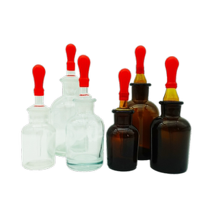 白滴瓶棕滴瓶附胶帽好奇磨口玻璃滴瓶茶色透明滴瓶药剂瓶调剂瓶化学实验DIY精油分装瓶