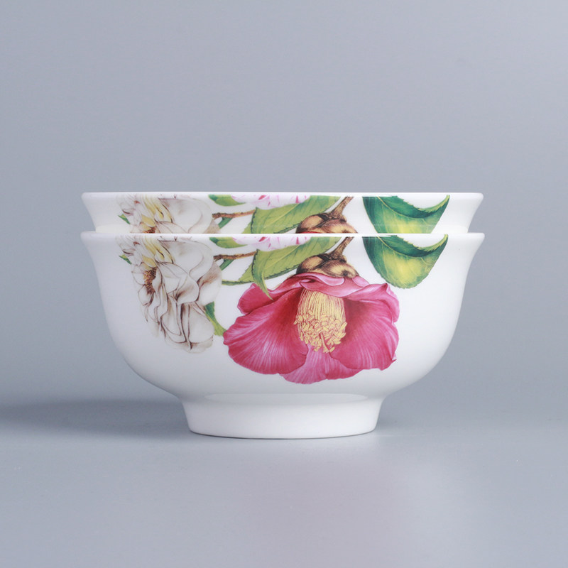 茶花系列餐具家用骨瓷碗中式饭碗陶瓷面碗唐山骨质瓷可微波米饭碗,餐饮具,碗,淘宝优惠券,粉丝福利购,淘宝优惠卷