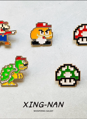 卡通动漫超级玛丽金属徽章创意书包包饰品配饰生日礼物