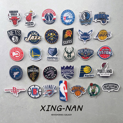 NBA球队标志徽章胸针猛龙快船湖人美国队nba胸章背包饰品周边