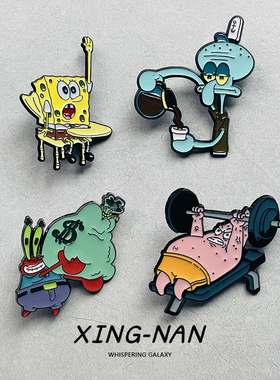 海绵宝宝派大星卡通动漫周边派大星金属徽章男女学生礼物配饰胸针