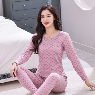 打底保暖内衣女秋冬季 线衣线裤 套装 意大莱纯棉中老年女士秋衣秋裤