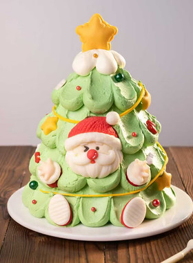 圣诞节蛋糕装饰巧克力摆件可食用成品圣诞老人kt猫草莓塔甜品装扮