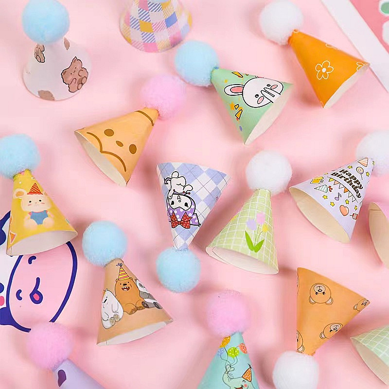 迷你生日帽冰淇淋甜品蛋糕装饰