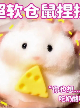 Taba Squishy Toy Mushy Silicone Mochi Toy Fuzzy Cute Hamster