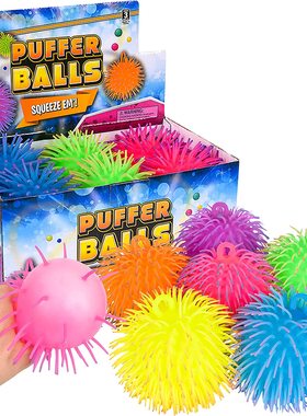Squishy Puffer Balls squeezy Neon Sensory vent Toys闪光毛球