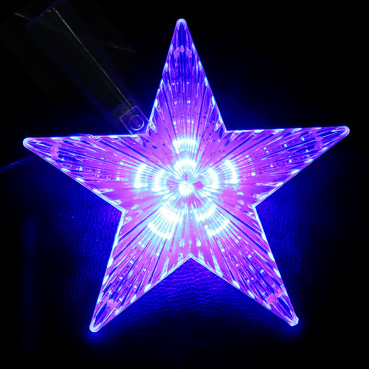 outdoor Christmas courtyard decoration tree top star battery