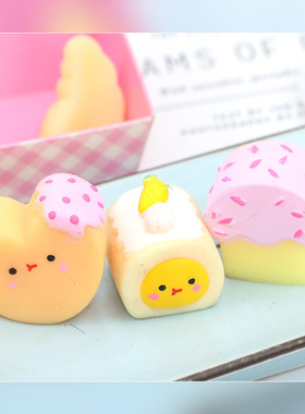 Squishy Mochi food Toys squeezy元气烘培坊甜点惊喜捏捏乐盲盒