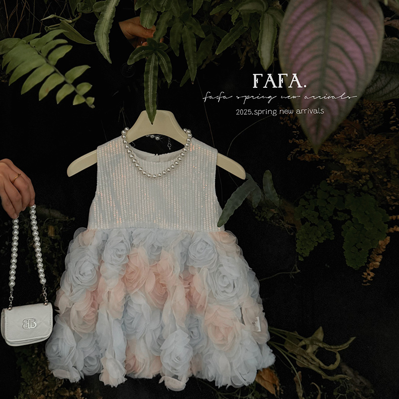 【FAFA】XQ259215春季女童裙子女宝无袖连衣裙