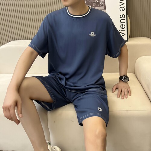 棉绸短袖短裤睡衣家居服套装