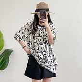 人造棉T恤衫 青年棉绸上衣女2025年夏季 显瘦圆领短袖 宽松大码 薄款