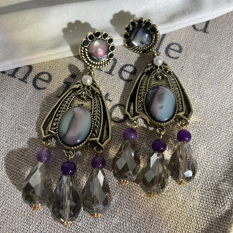 仿中古vintage夸张耳饰做旧宫廷复古风大气浮夸耳环高级感耳夹