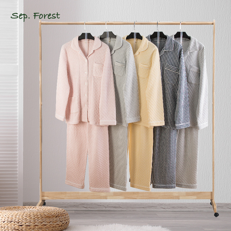 秋冬新款表里棉加厚空气层千鸟格