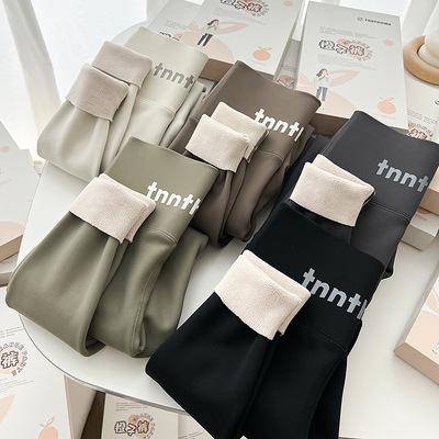 秋冬新款芭比裤羊羔绒橙子裤