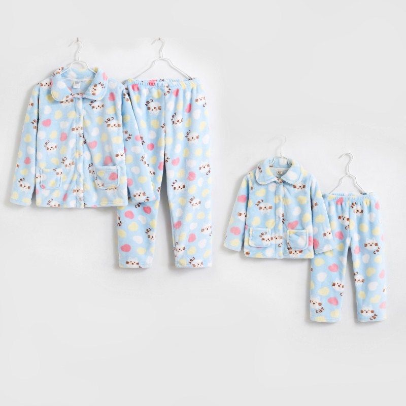 儿童加厚女童珊瑚绒家居服