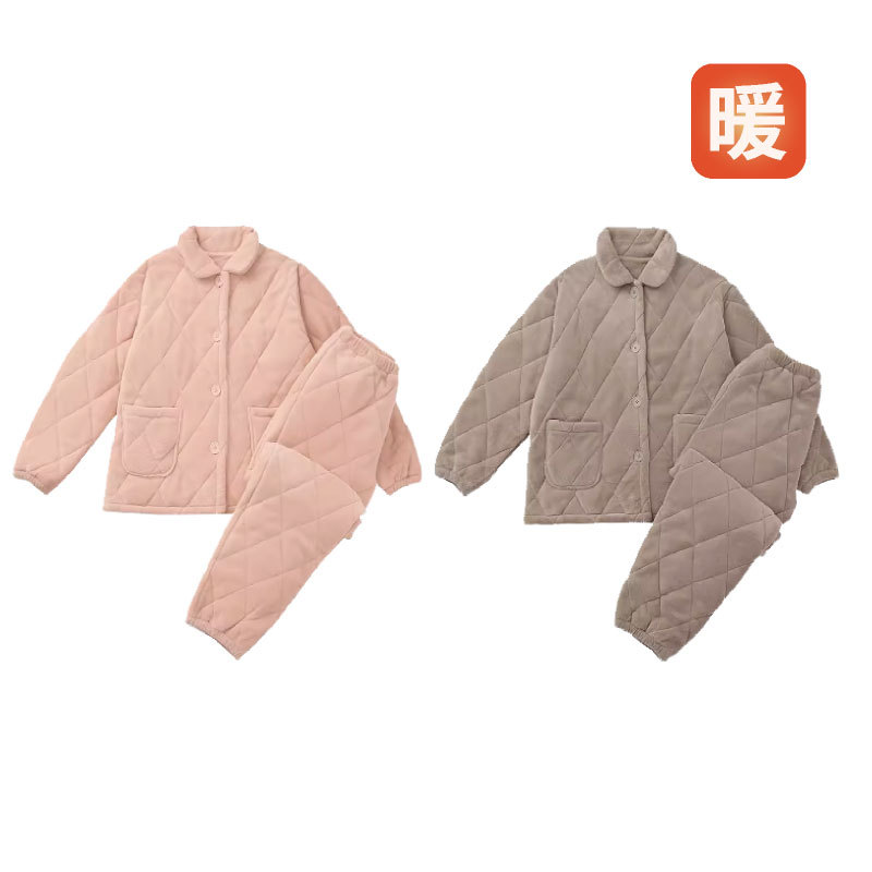 保暖三层夹棉珊瑚绒法兰绒