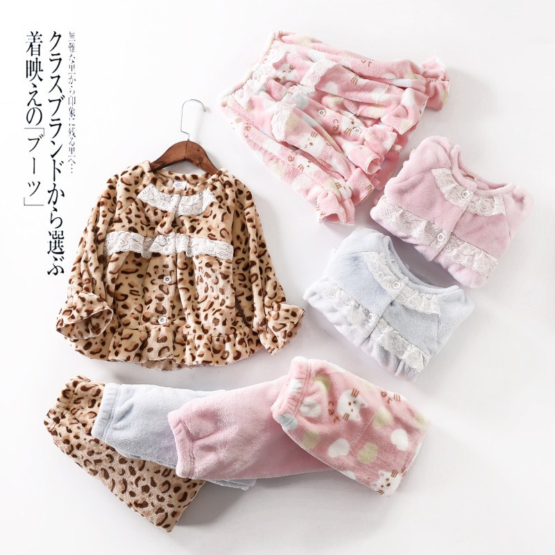 保暖套装法拉绒儿童冬家居服