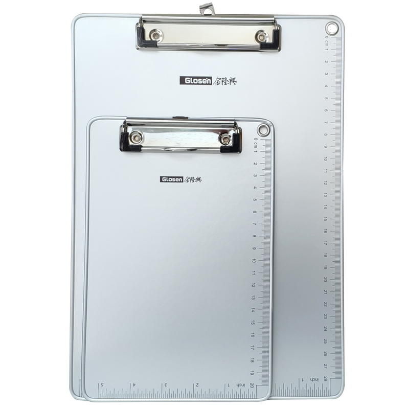 加厚金属挂式大夹带刻度写字垫板