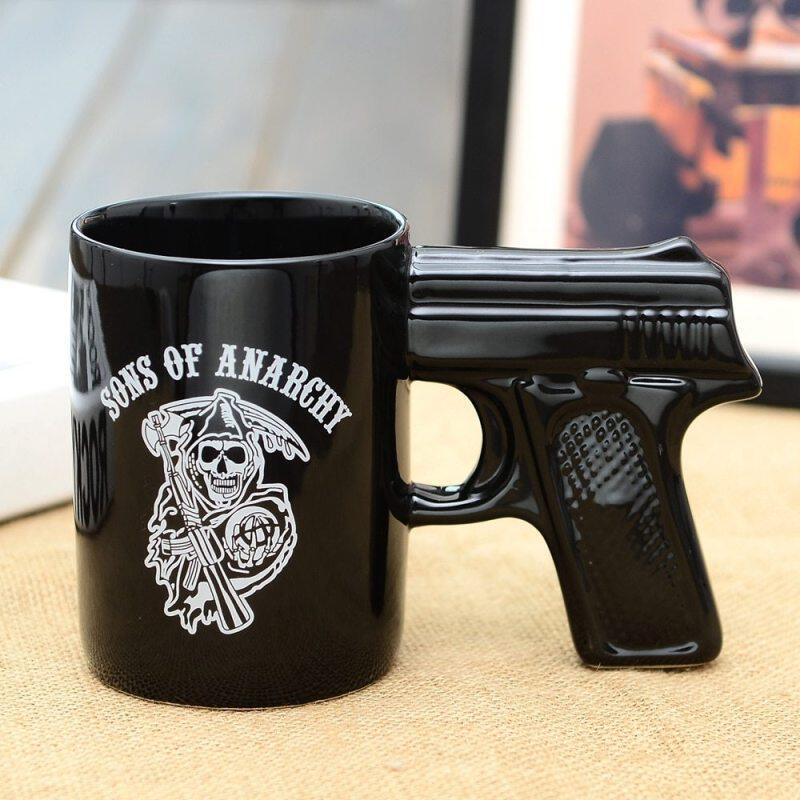 英国手枪陶瓷咖啡马克杯子水杯骷髅头新款GUN CERAMIC COFFEE MUG在类目 餐饮具, 杯子/水杯/水壶, 马克杯中 - 来自Buy2taobao.com提供专业的淘宝代购服务