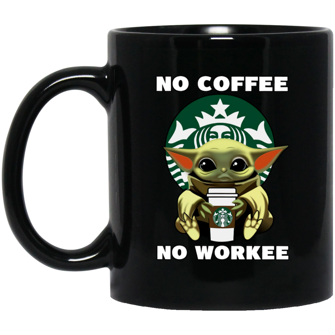 No Coffee Workee尤达宝宝大容量水陶瓷咖啡马克杯子生日礼物Yoda