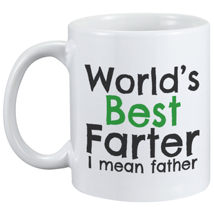 Worlds Father陶瓷咖啡马克水杯子父亲节生日礼物水杯Farter Best