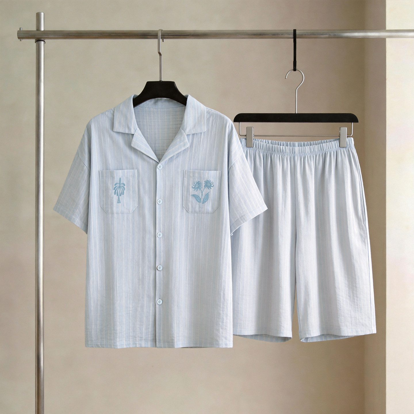 SLEEPTIGHT青少年男睡衣夏季薄款纯棉短袖初中学生情侣女款家居服