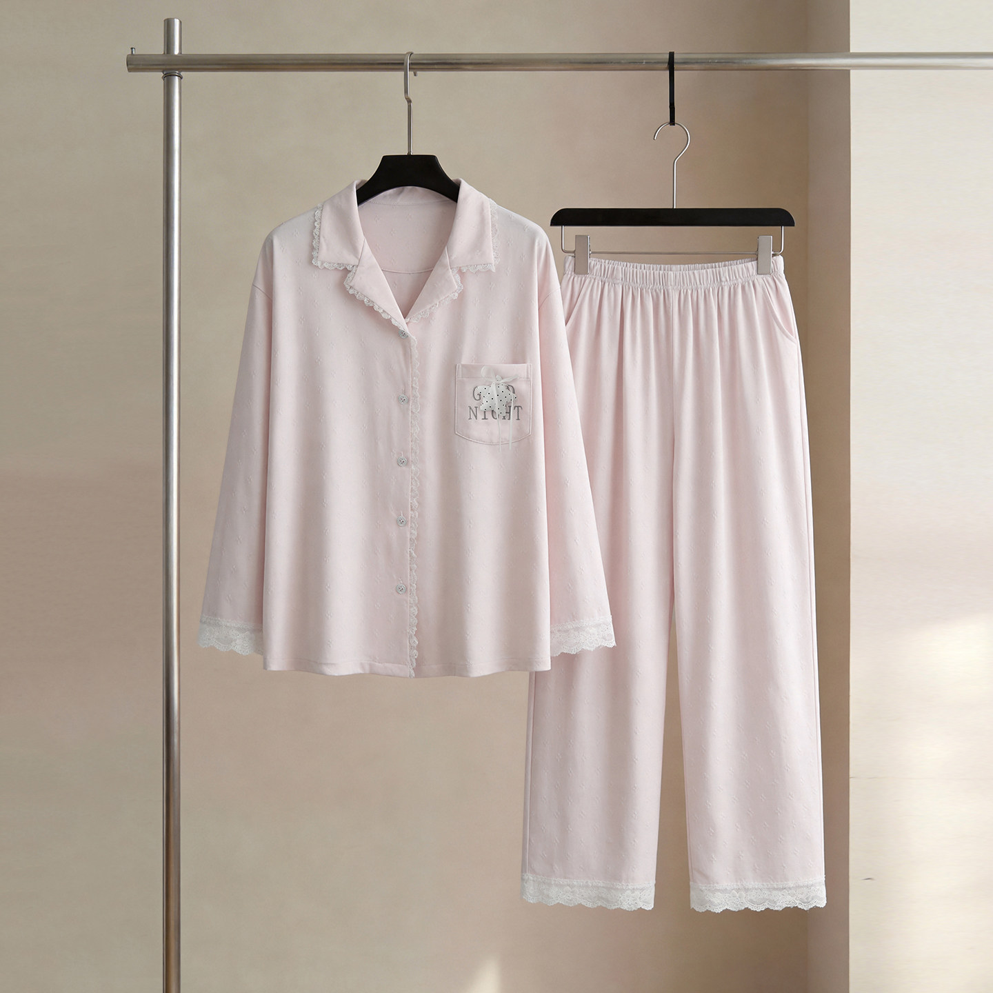 SLEEPTIGHT纯棉睡衣女款春秋长袖粉色巨好看青少年初中学生家居服