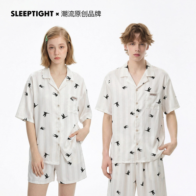 SLEEPTIGHT冰丝情侣睡衣女款轻奢