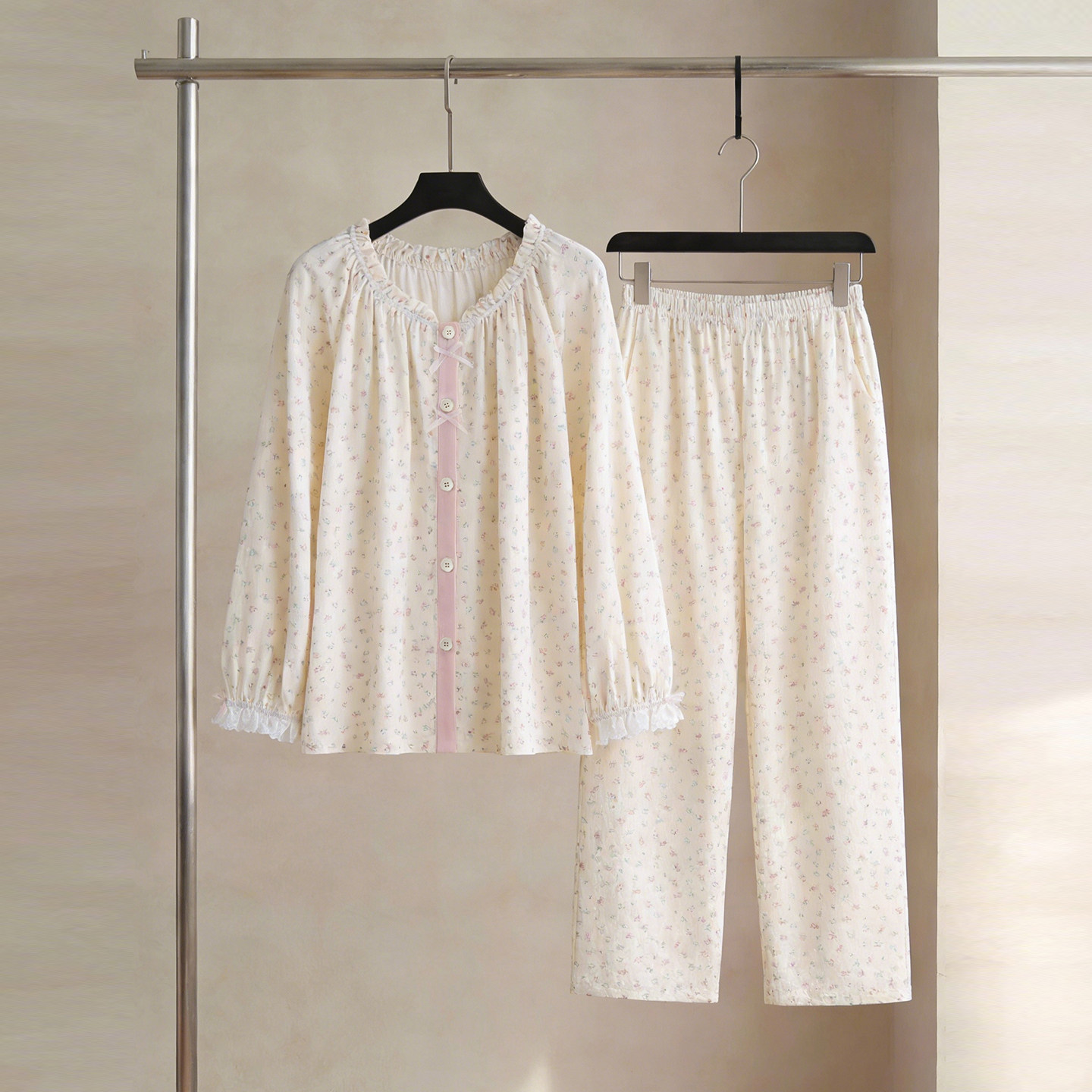 SLEEPTIGHT睡衣女款春秋纯棉长袖2026新款碎花韩系甜美家居服套装