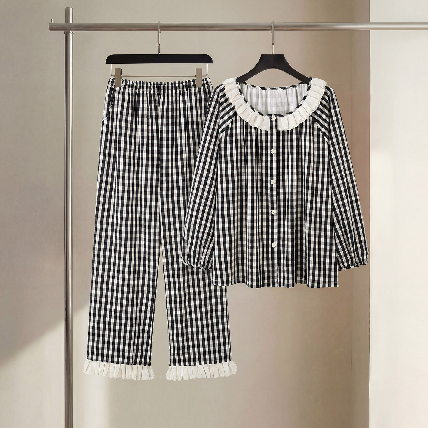 SLEEPTIGHT情侣睡衣女款纯棉长袖可爱甜美少女风可外穿男款家居服