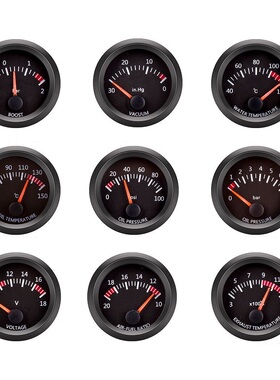 汽车改装仪表52mm电压表水温表油温表涡轮增压表赛车用12V通用型