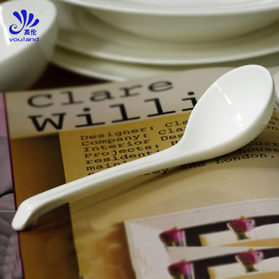 陶瓷汤勺仿古中勺英伦纯白骨瓷