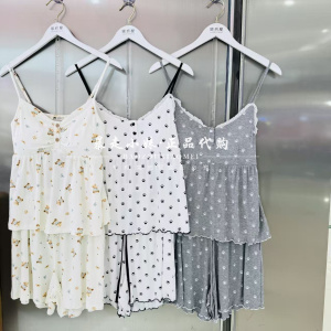 阪织屋猫爪带胸垫吊带家居服睡衣