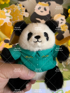 现货工装小熊猫挂件爱宝乐园熊猫挂件宝家族熊猫工装挂件福宝周边