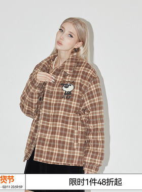 特惠6折起 EMPTY REFERENCE  格子夹克外套潮牌男加厚秋冬上衣