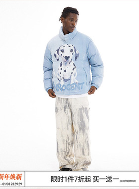 特惠7折 EMPTY REFERENCE 斑点狗白鸭绒加厚保暖立领羽绒服