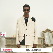 潮牌花朵印花灯芯绒休闲西装 太一 REFERENCE EMPTY 外套 陈楚生