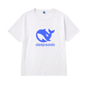 DeepSeek人工智能短袖T恤创意纯棉程序员短袖男女圆领衣服夏季