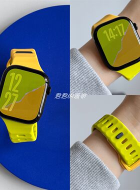 适用iwatch斜切接口运动硅胶表带
