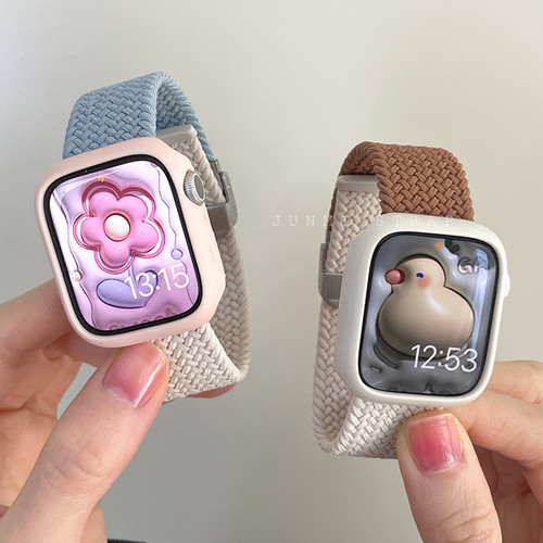 AppleWatch撞色设计弹力编织表带