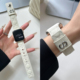 适用苹果手表s11代iwatch轻奢车线小香风真皮表带applewatch987se