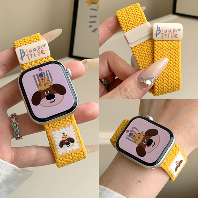 适用iwatch卡通多巴胺尼龙表带