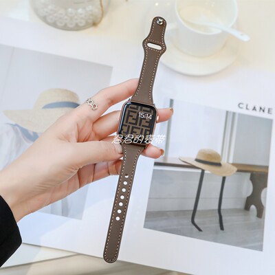 适用iwatch简约小蛮腰皮质表带