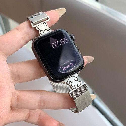 适用iwatch猫狗米兰尼斯磁吸表带